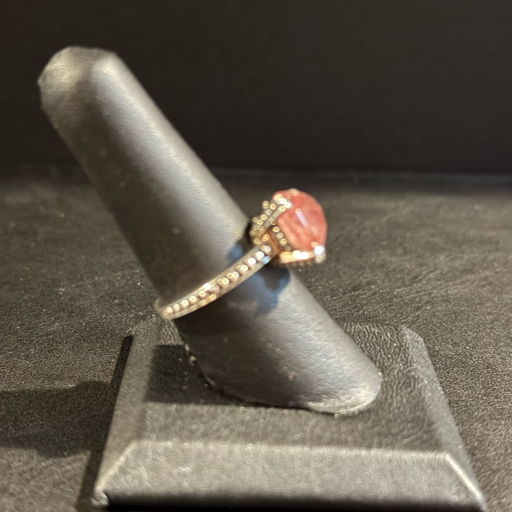 Stephen Dweck Reticulated Rose Quartz Earrings and Ring Set - Picture 3 of 8